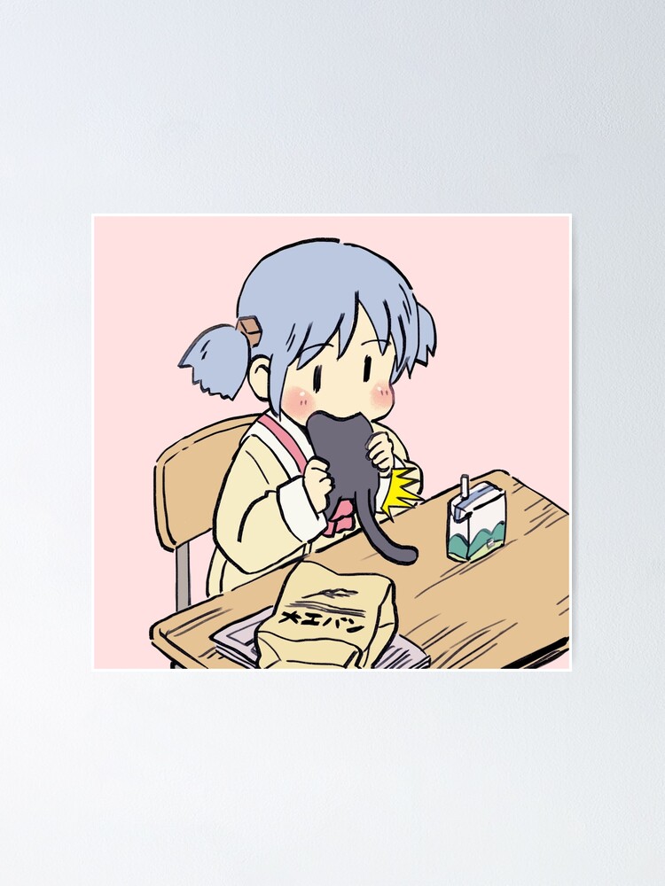 I draw that scene of mio eating sakamoto for lunch / funny nichijou face  meme - Anime Meme - Posters and Art Prints