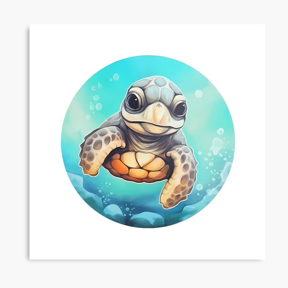 Kawaii Sea Turtle, digital illustration by me : r/AdorableArt