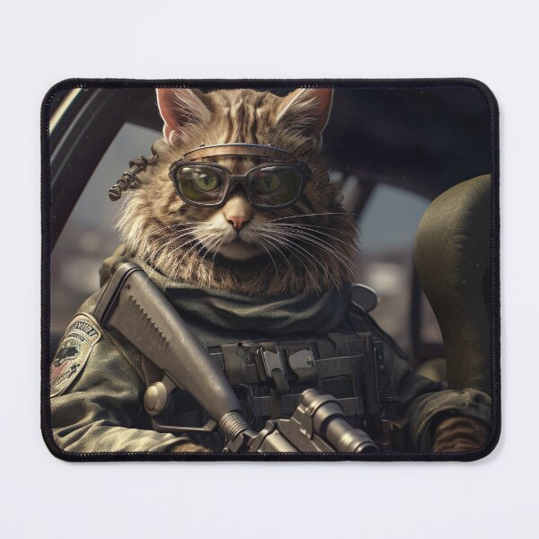 Item preview, Battle Feline - Unique Car-Riding Military Cat Illustration designed and sold by DoPrint.