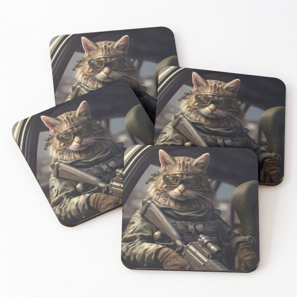 Item preview, Battle Feline - Unique Car-Riding Military Cat Illustration designed and sold by DoPrint.