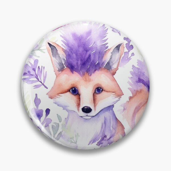 Item preview, Purple Watercolor Foxes designed and sold by MatterToEnergy.