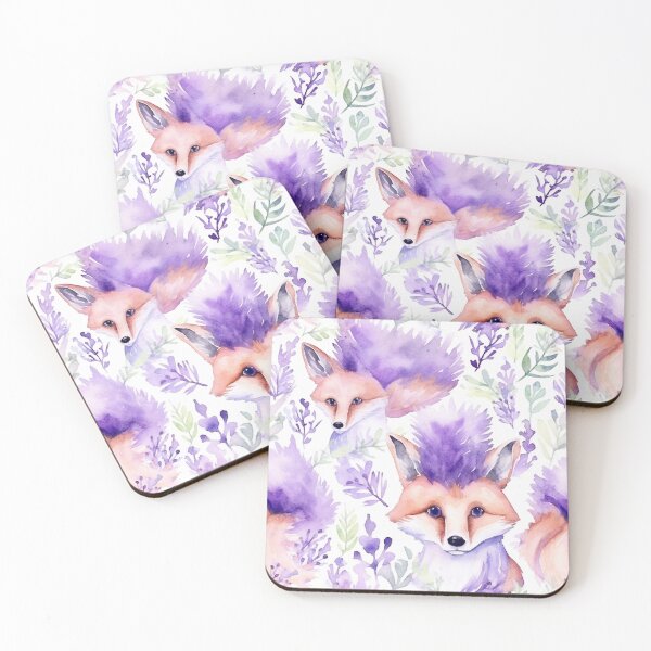 Item preview, Purple Watercolor Foxes designed and sold by MatterToEnergy.