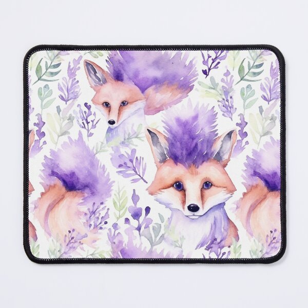 Item preview, Purple Watercolor Foxes designed and sold by MatterToEnergy.