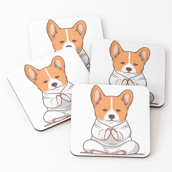 Item preview, Sweet Meditating Corgi - Yoga Corgi Art Print designed and sold by QualityQuest.