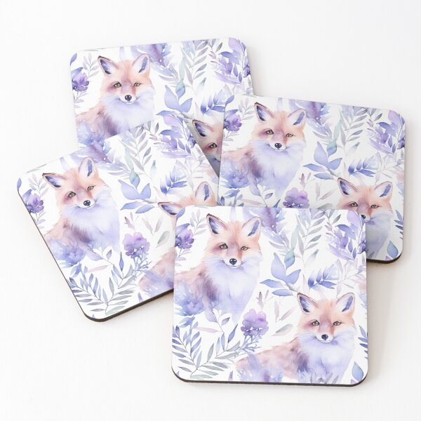 Item preview, Purple Watercolor Foxes designed and sold by MatterToEnergy.