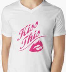 Kiss This T-Shirt mit V-Ausschnitt für Männer