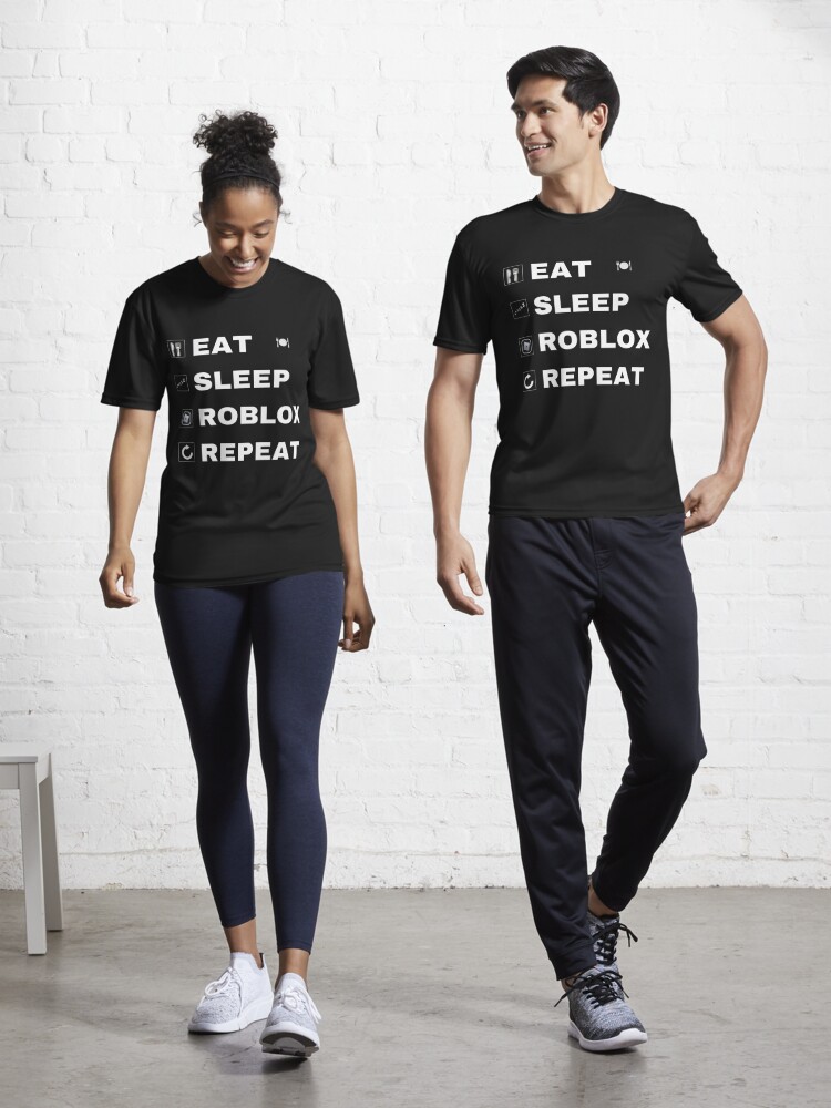 Eat Sleep Roblox Inspired Repeat Adult Unisex Black T Shirt 