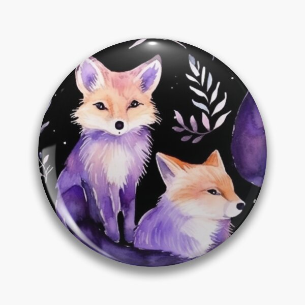 Item preview, Purple Watercolor Foxes On Black Background designed and sold by MatterToEnergy.