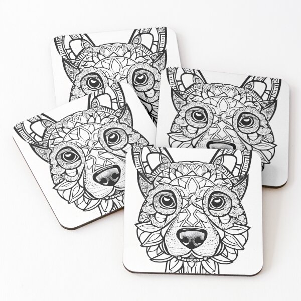 Item preview, Dog mandala coloring book page for meditation, relax, mindfulness designed and sold by UlfrGutheitrir.