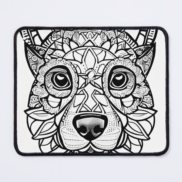 Item preview, Dog mandala coloring book page for meditation, relax, mindfulness designed and sold by UlfrGutheitrir.