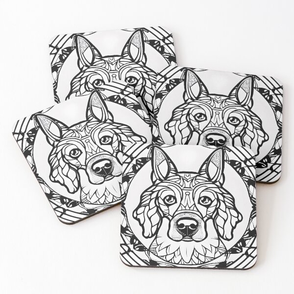 Item preview, Dog mandala coloring book page for meditation, relax, mindfulness designed and sold by UlfrGutheitrir.