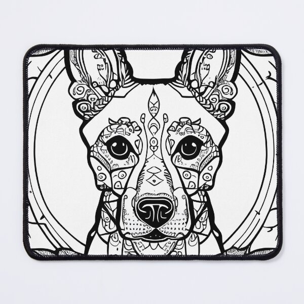 Item preview, Dog mandala coloring book page for meditation, relax, mindfulness designed and sold by UlfrGutheitrir.