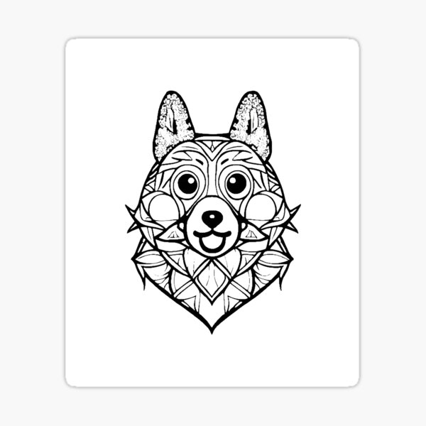 Paws and Play: BW Outline Art for Kids Coloring Book - Dog Sticker for  Sale by FuturamaCrafts