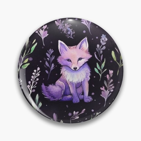 Item preview, Purple Watercolor Foxes On Black Background designed and sold by MatterToEnergy.
