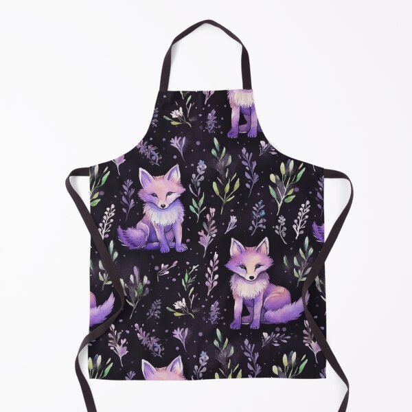 Item preview, Purple Watercolor Foxes On Black Background designed and sold by MatterToEnergy.