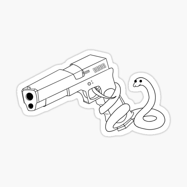 Snake with a Gun Sticker