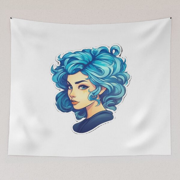 Item preview, Blue Hair Girl - Alexa designed and sold by AdiRemba.