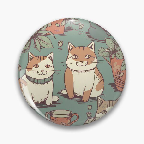Aperçu de l'œuvre Chats souriants parmi les pots créée et vendue par StrangeRoom.