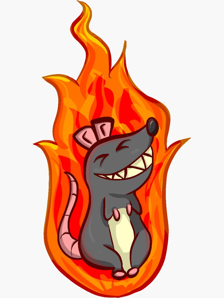 Thumbnail 3 of 3, Sticker, Fire Rat designed and sold by D00dleDucky.