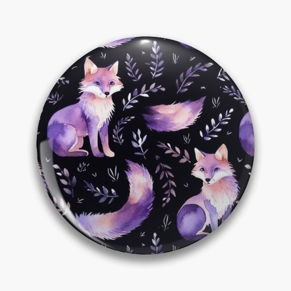 Item preview, Purple Watercolor Foxes On Black Background designed and sold by MatterToEnergy.