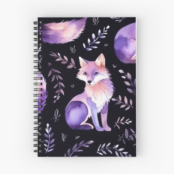 Item preview, Purple Watercolor Foxes On Black Background designed and sold by MatterToEnergy.