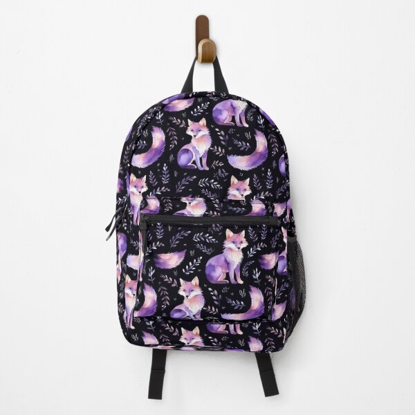 Item preview, Purple Watercolor Foxes On Black Background designed and sold by MatterToEnergy.