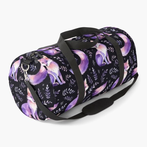 Item preview, Purple Watercolor Foxes On Black Background designed and sold by MatterToEnergy.