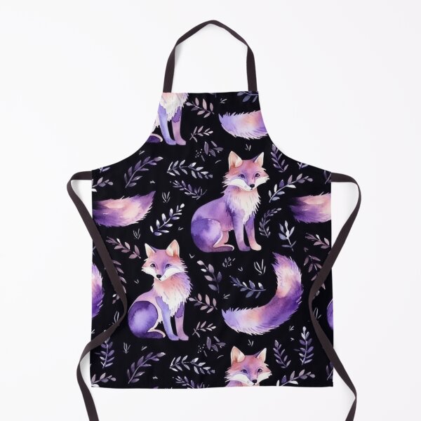 Item preview, Purple Watercolor Foxes On Black Background designed and sold by MatterToEnergy.