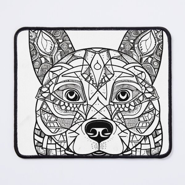 Item preview, Dog mandala coloring book page for meditation, relax, mindfulness designed and sold by UlfrGutheitrir.