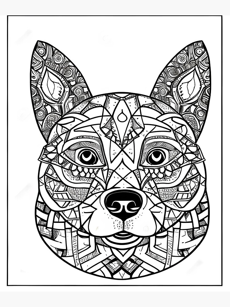 Dogs With Mandalas Adult Coloring Book: Love Dogs Beautiful Cute Dogs for  Stress Relief and Relaxation 30 Pages 8.5 X 11 DOWNLOAD 