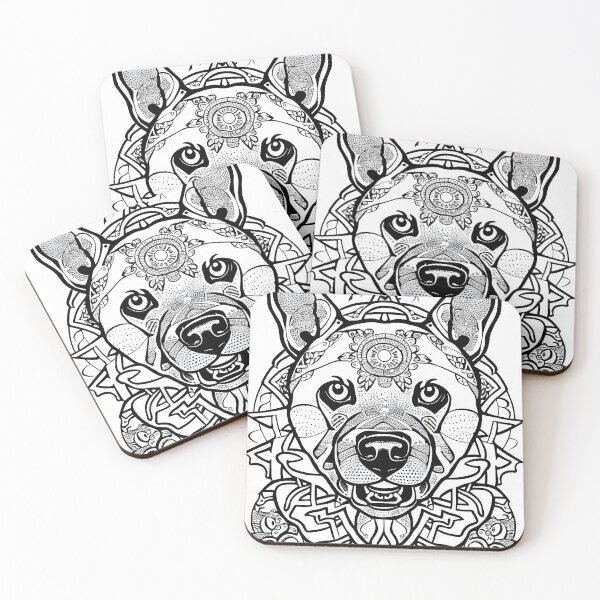 Item preview, Dog mandala coloring book page for meditation, relax, mindfulness designed and sold by UlfrGutheitrir.