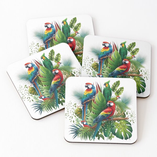 Item preview, Tropical Delight: Exotic Birds Amidst Lush Greenery designed and sold by NathalieRached.