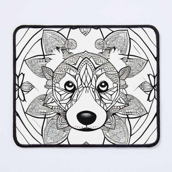 Item preview, Dog mandala coloring book page for meditation, relax, mindfulness designed and sold by UlfrGutheitrir.