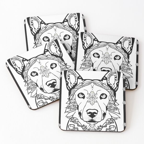 Item preview, Dog mandala coloring book page for meditation, relax, mindfulness designed and sold by UlfrGutheitrir.