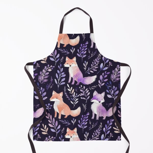 Item preview, Purple Watercolor Foxes On Black Background designed and sold by MatterToEnergy.