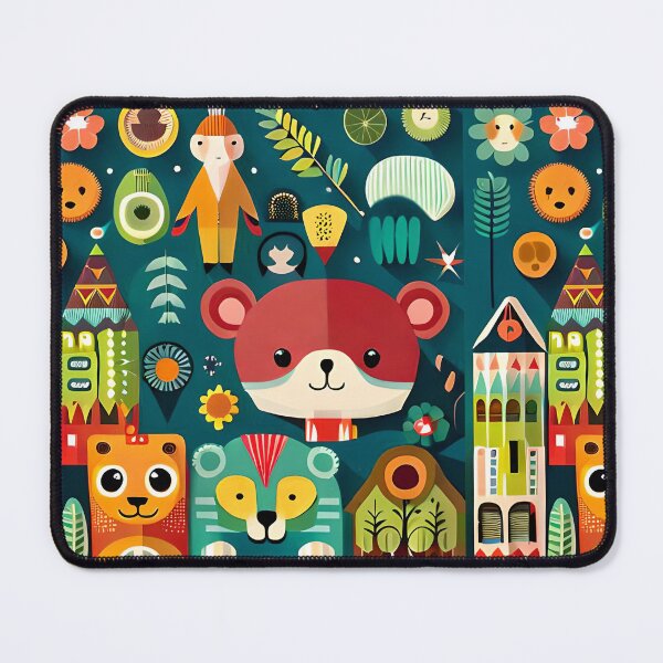 Item preview, A bunch of different objects and animals cartoon style on a blue background designed and sold by Hillol Bora.