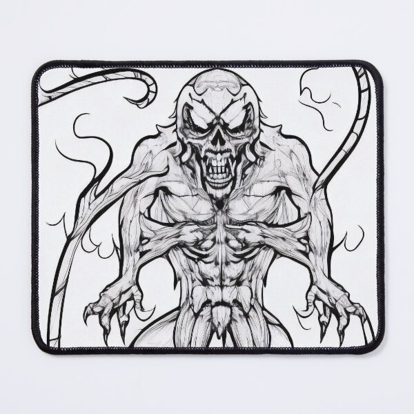 Item preview, Horror monster adult coloring book page for meditation, relax, mindfulness designed and sold by UlfrGutheitrir.