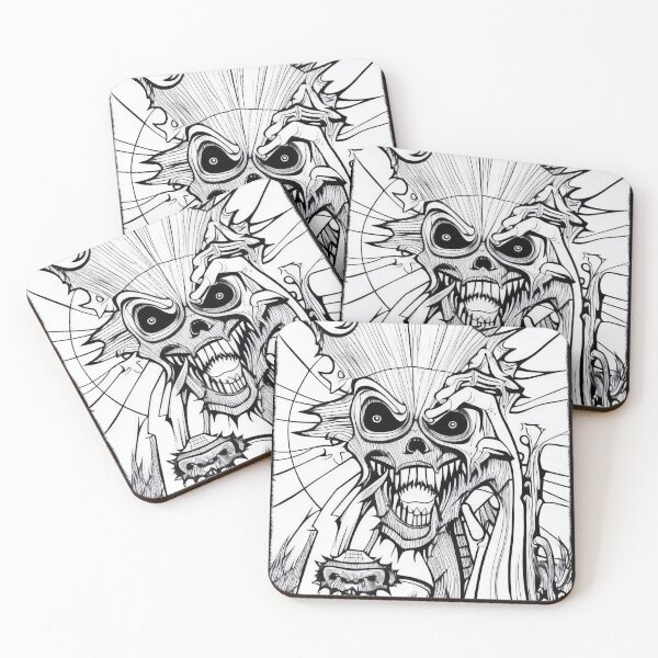 Item preview, Horror monster adult coloring book page for meditation, relax, mindfulness designed and sold by UlfrGutheitrir.