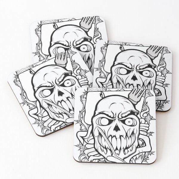Item preview, Horror monster adult coloring book page for meditation, relax, mindfulness designed and sold by UlfrGutheitrir.