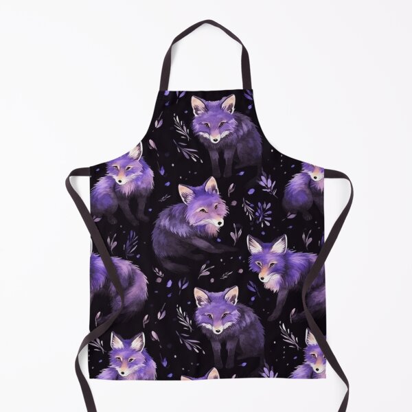 Item preview, Purple Watercolor Foxes On Black Background designed and sold by MatterToEnergy.