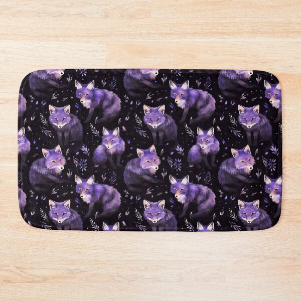 Item preview, Purple Watercolor Foxes On Black Background designed and sold by MatterToEnergy.