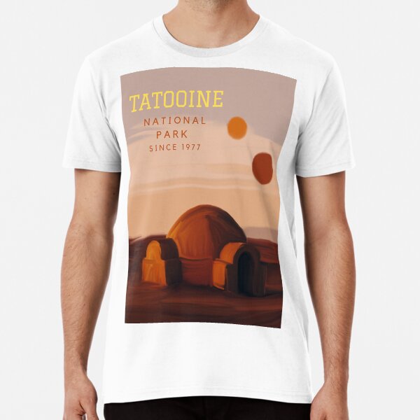 Vista previa del artículo con la obra «Parque Nacional de Tatooine: un viaje al legendario planeta desértico desde 1977», diseñado y vendido por NathalieRached.