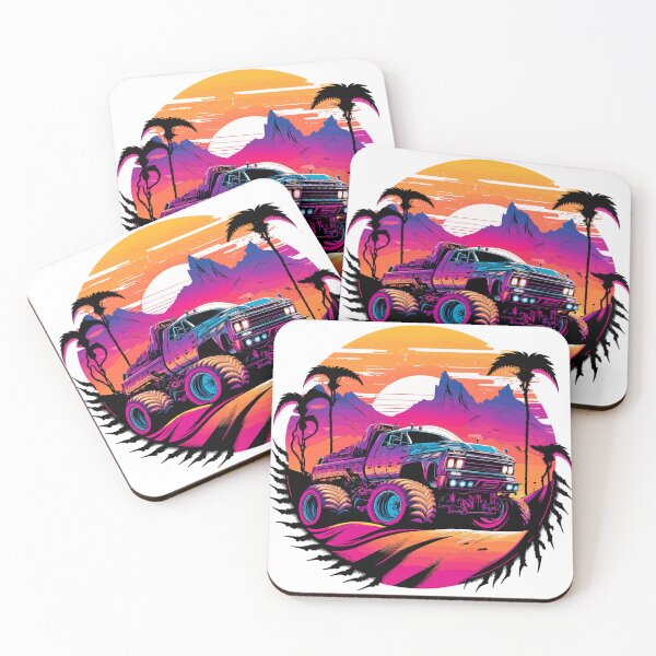 Artikelvorschau, Synth Wave Monster Truck – eine umwerfende Fusion aus Kraft, Nostalgie und Retro-Vibes entworfen und verkauft von QualityQuest.