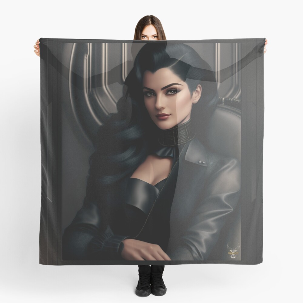 Portrait Of Intellegence Officer Andora Thias Beautiful AI Concept Art by Xzendor7 Woman's Scarf