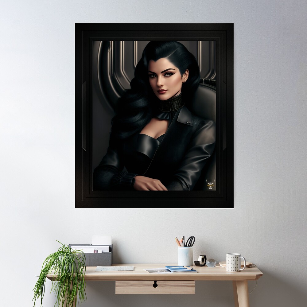 Portrait Of Intellegence Officer Andora Thias Beautiful AI Concept Art by Xzendor7 Wall Decor Poster