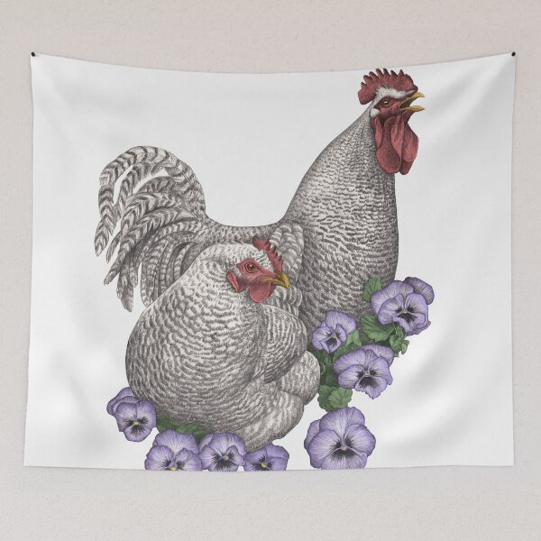 Item preview, Chicken and Rooster, in Pansies designed and sold by WendyBerry.