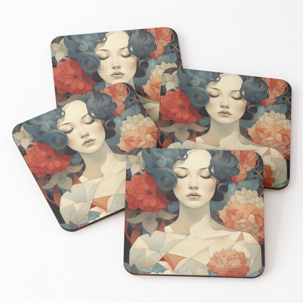 Item preview, Geometric flower girl 2 designed and sold by HJEL.