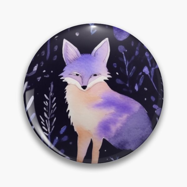 Item preview, Purple Watercolor Foxes On Black Background designed and sold by MatterToEnergy.
