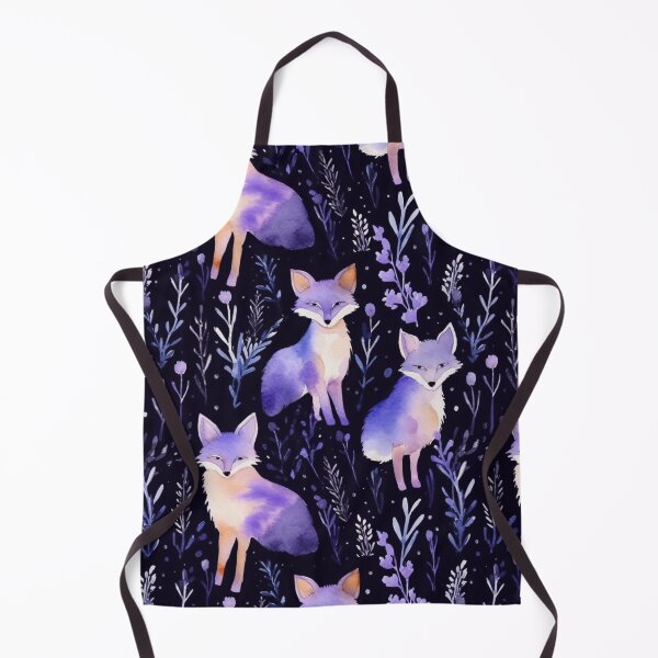Item preview, Purple Watercolor Foxes On Black Background designed and sold by MatterToEnergy.