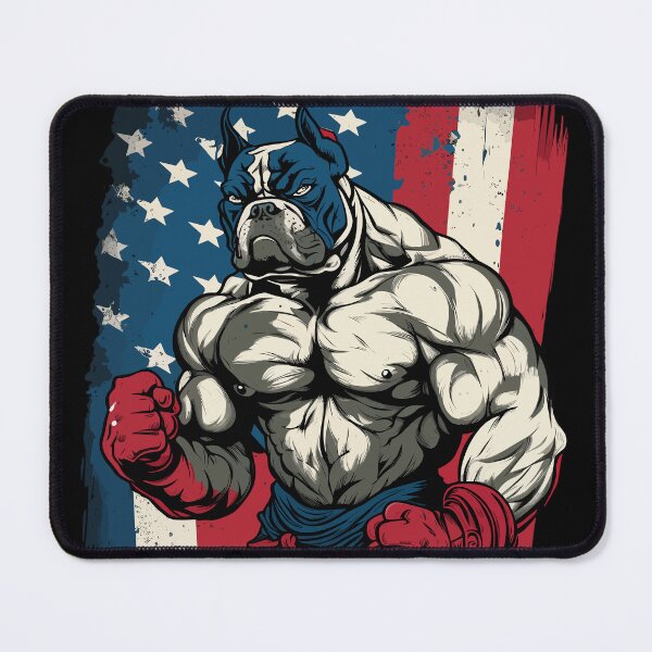 Item preview, Patriotic Boxing Dog - American Flag Inspired Art Print designed and sold by QualityQuest.